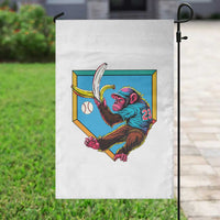 Funny Monkey Playing Baseball With Banana Garden Flag Sport Humor Gift - Wonder Print Shop