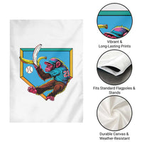 Funny Monkey Playing Baseball With Banana Garden Flag Sport Humor Gift - Wonder Print Shop