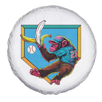 Funny Monkey Playing Baseball With Banana Spare Tire Cover Sport Humor Gift - Wonder Print Shop
