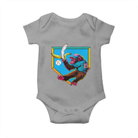 Funny Monkey Playing Baseball With Banana Baby Onesie Sport Humor Gift - Wonder Print Shop