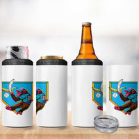 Funny Monkey Playing Baseball With Banana 4 in 1 Can Cooler Tumbler Sport Humor Gift