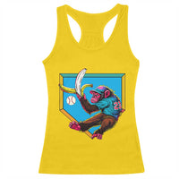 Funny Monkey Playing Baseball With Banana Racerback Tank Top Sport Humor Gift - Wonder Print Shop