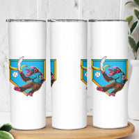 Funny Monkey Playing Baseball With Banana Skinny Tumbler Sport Humor Gift
