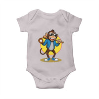 Funny Baseball Baby Onesie Monkey Playing Baseball Sport Humor Gift - Wonder Print Shop