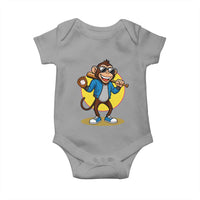 Funny Baseball Baby Onesie Monkey Playing Baseball Sport Humor Gift - Wonder Print Shop