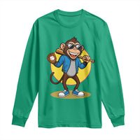 Funny Baseball Long Sleeve Shirt Monkey Playing Baseball Sport Humor Gift - Wonder Print Shop