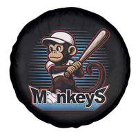 Funny Chimpanzee Swinging Bat Baseball Spare Tire Cover Sport Humor Gift - Wonder Print Shop