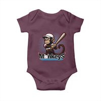 Funny Chimpanzee Swinging Bat Baseball Baby Onesie Sport Humor Gift - Wonder Print Shop