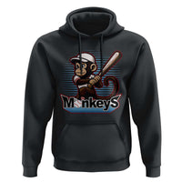 Funny Chimpanzee Swinging Bat Baseball Hoodie Sport Humor Gift - Wonder Print Shop