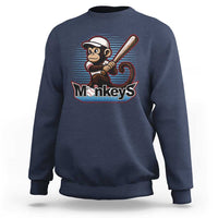 Funny Chimpanzee Swinging Bat Baseball Sweatshirt Sport Humor Gift - Wonder Print Shop