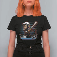 Funny Chimpanzee Swinging Bat Baseball T Shirt For Women Sport Humor Gift - Wonder Print Shop
