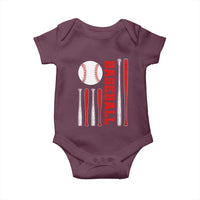 Patriotic Baseball American Flag Baby Onesie Sports Lover Gift - Wonder Print Shop