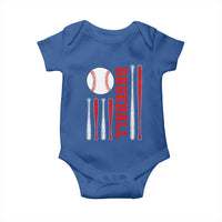 Patriotic Baseball American Flag Baby Onesie Sports Lover Gift - Wonder Print Shop