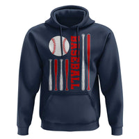 Patriotic Baseball American Flag Hoodie Sports Lover Gift - Wonder Print Shop