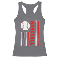 Patriotic Baseball American Flag Racerback Tank Top Sports Lover Gift - Wonder Print Shop