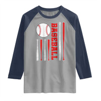 Patriotic Baseball American Flag Raglan Shirt Sports Lover Gift - Wonder Print Shop