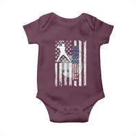 Patriotic Baseball Lover Baby Onesie USA American Flag Gift - Wonder Print Shop