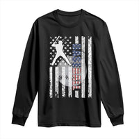 Patriotic Baseball Lover Long Sleeve Shirt USA American Flag Gift - Wonder Print Shop