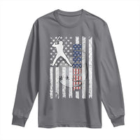 Patriotic Baseball Lover Long Sleeve Shirt USA American Flag Gift - Wonder Print Shop