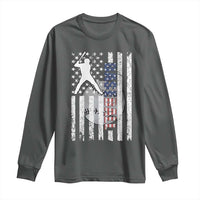 Patriotic Baseball Lover Long Sleeve Shirt USA American Flag Gift - Wonder Print Shop