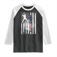 Patriotic Baseball Lover Raglan Shirt USA American Flag Gift - Wonder Print Shop