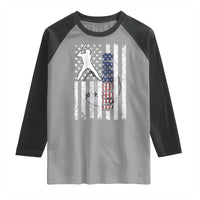 Patriotic Baseball Lover Raglan Shirt USA American Flag Gift - Wonder Print Shop
