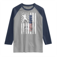 Patriotic Baseball Lover Raglan Shirt USA American Flag Gift - Wonder Print Shop