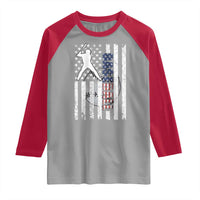 Patriotic Baseball Lover Raglan Shirt USA American Flag Gift - Wonder Print Shop