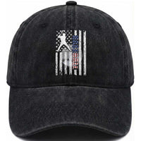 Patriotic Baseball Lover Washed Cotton Baseball Cap USA American Flag Gift