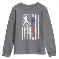 Patriotic Baseball Lover Youth Sweatshirt USA American Flag Gift - Wonder Print Shop