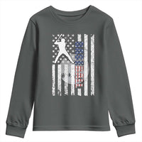 Patriotic Baseball Lover Youth Sweatshirt USA American Flag Gift - Wonder Print Shop