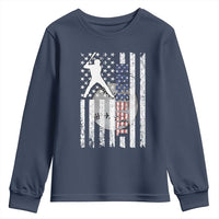 Patriotic Baseball Lover Youth Sweatshirt USA American Flag Gift - Wonder Print Shop