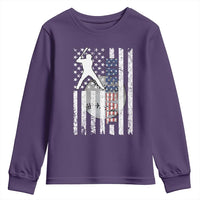 Patriotic Baseball Lover Youth Sweatshirt USA American Flag Gift - Wonder Print Shop