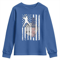 Patriotic Baseball Lover Youth Sweatshirt USA American Flag Gift - Wonder Print Shop