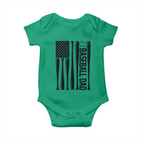 Baseball Dad Patriotic Baby Onesie USA American Flag Gift - Wonder Print Shop