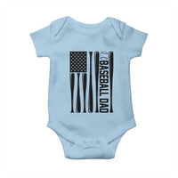 Baseball Dad Patriotic Baby Onesie USA American Flag Gift - Wonder Print Shop
