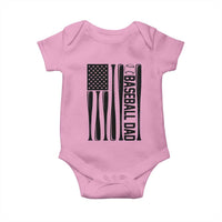 Baseball Dad Patriotic Baby Onesie USA American Flag Gift - Wonder Print Shop