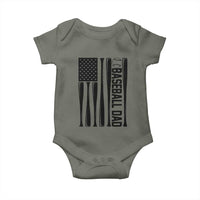 Baseball Dad Patriotic Baby Onesie USA American Flag Gift - Wonder Print Shop