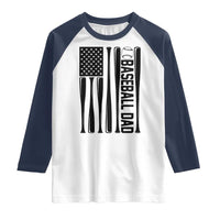 Baseball Dad Patriotic Raglan Shirt USA American Flag Gift - Wonder Print Shop