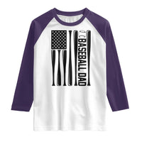Baseball Dad Patriotic Raglan Shirt USA American Flag Gift - Wonder Print Shop