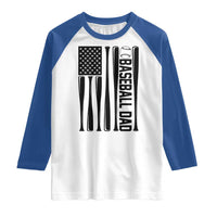 Baseball Dad Patriotic Raglan Shirt USA American Flag Gift - Wonder Print Shop
