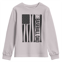 Baseball Dad Patriotic Youth Sweatshirt USA American Flag Gift - Wonder Print Shop