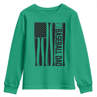 Baseball Dad Patriotic Youth Sweatshirt USA American Flag Gift - Wonder Print Shop