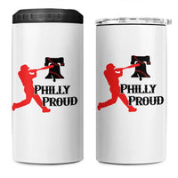 Baseball Lover 4 in 1 Can Cooler Tumbler Vintage Liberty Bell Philly Proud