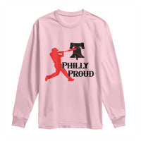 Baseball Lover Long Sleeve Shirt Vintage Liberty Bell Philly Proud - Wonder Print Shop