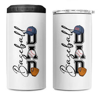 Baseball Dad 4 in 1 Can Cooler Tumbler Funny Sports Papa Life Lover