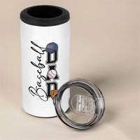 Baseball Dad 4 in 1 Can Cooler Tumbler Funny Sports Papa Life Lover