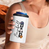 Baseball Dad 4 in 1 Can Cooler Tumbler Funny Sports Papa Life Lover