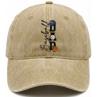 Baseball Dad Washed Cotton Baseball Cap Funny Sports Papa Life Lover