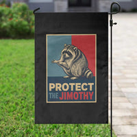 Protect The Jimothy Garden Flag Funny Retro Trash Panda Animal Lover Meme